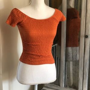 Stretchy, pumpkin orange crop top